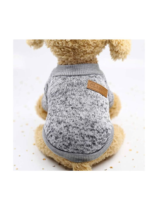 Dog Sweater Fleece Hoodie M Gray