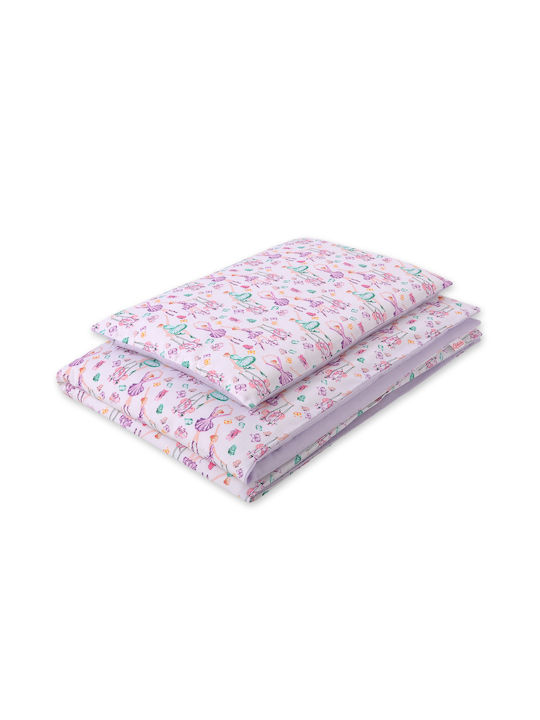 Bobono Set Kids Duvet Cover Single with Pillowcase Purple 140x200cm