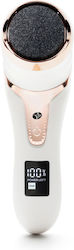 Electric File Soles Heels Rio Pedi5 Vacuum Function 3 Interchangeable Heads Led Display 80 Minutes Autonomy Ipx6 Usb Charging White Gold
