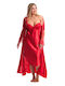 Jasmin Winter Women's Robe with Nightdress Red