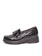 Leather Women's Moccasins in Black Color