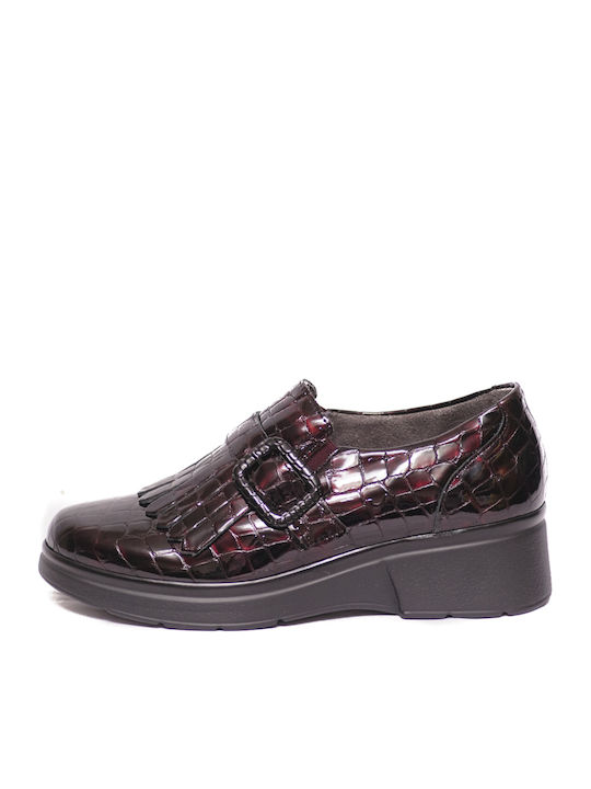 Pitillos Leather Women's Moccasins in Burgundy ...