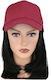 Women's Burgundy Hat with Integrated Black Hair Extensions