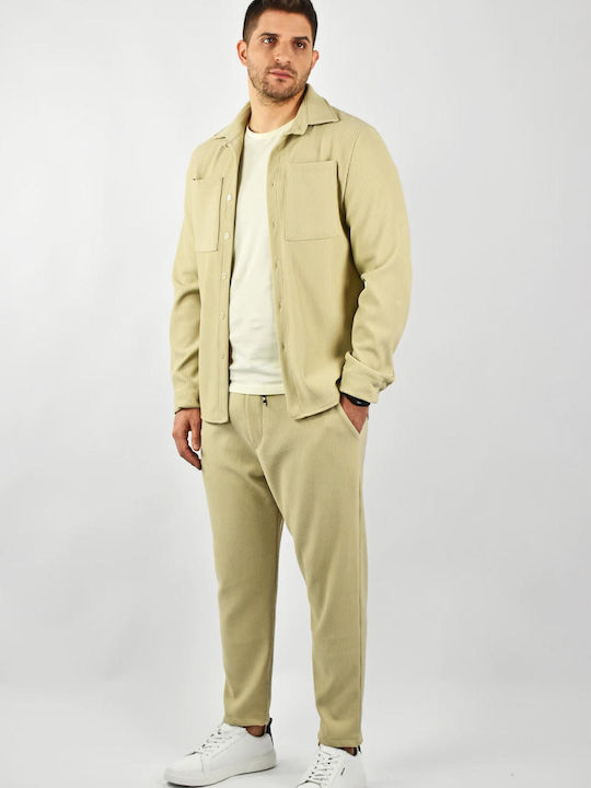 Urbanes Fashion-Set Hemd Hose Beige 8913/8928