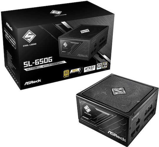 ASRock Steel Legend SL-650G 650W Black Computer Power Supply Full Modular 80 Plus Gold