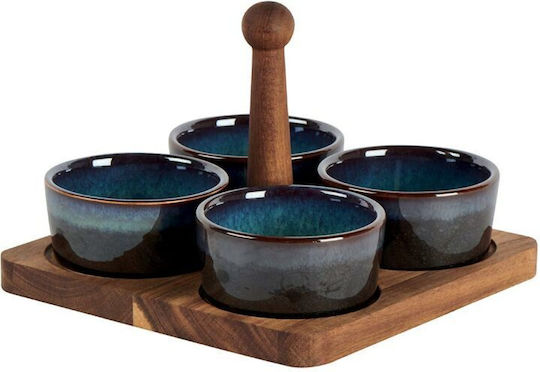 Country Casa Stein Ordnungshüter 4 Schlitze mit Basis Schwarz W19xL19xH13.5cm 4Stück
