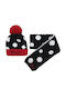 Kinder Mütze Set Gestrickt Schwarz