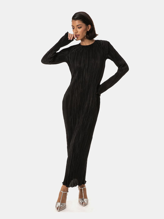 Maxi Long Sleeve Dress Black Black