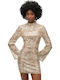 Mini Evening Shirt Dress Open Back Gold W8011773A C1V