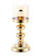 Karvounis Candle Holder Glass in Gold Color 13x12.5x28cm 1pcs