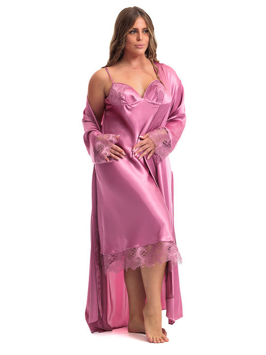 Jasmin Winter Women's Robe with Nightdress Lilac