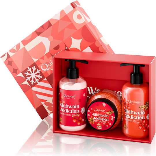 Quickgel Gluhwein Addiction Skin Care Set for Body Cleaning & Moisturizing 3pcs