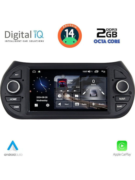 Digital IQ Car Audio System for Peugeot Bipper Fiat Fiorino Qubo Citroen Nemo Lexus CT 2008-2018 Bluetooth USB AUX Wi-Fi GPS Apple CarPlay Android Auto with 7 Inch Touch Screen
