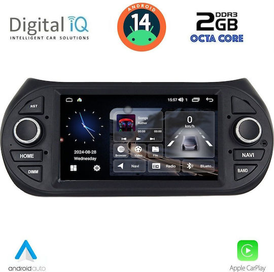 Digital IQ Car Audio System for Peugeot Bipper Fiat Fiorino Qubo Citroen Nemo Lexus CT 2008-2018 Bluetooth USB AUX Wi-Fi GPS Apple CarPlay Android Auto with 7 Inch Touch Screen