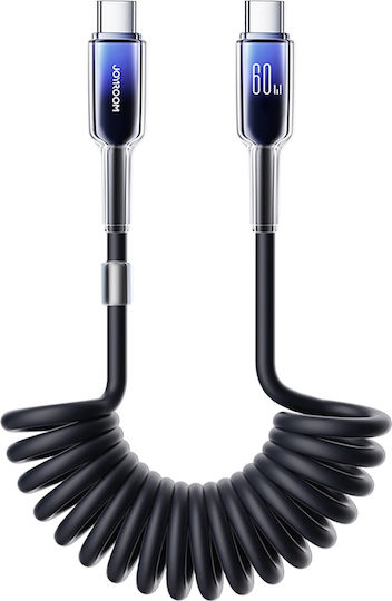 Joyroom Series Spiral USB 2.0 Cable USB-C Male - USB-C 60W PD Black 1.5m