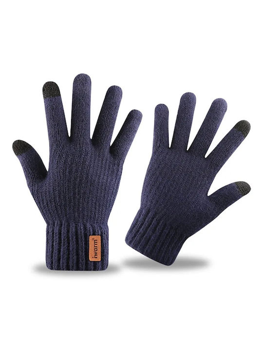 I-Warm Navy Μπλε Ανδρικά Μάλλινα Γάντια