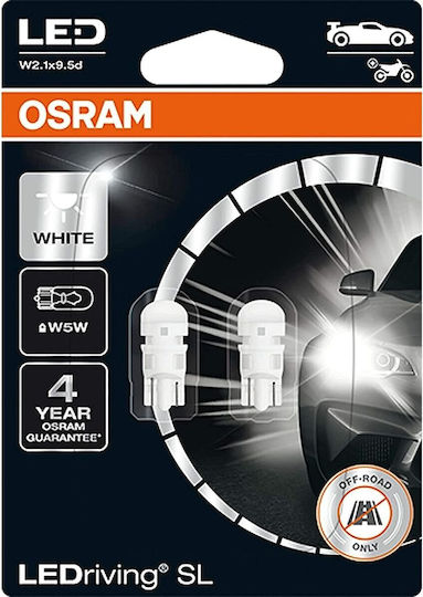 Osram Lamps Car W5W / W2.1X9.5D / T10 LED 6000K Cold White 12V 1W 2pcs