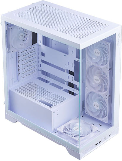Adata Invader X BTF Геймърско Midi Tower Компютърна Кутия със Страничен Прозорец Бяла