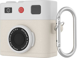 Retro Camera Design Θήκη Airpods 4 Cream Beige Oem