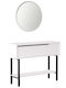 Konsolemit Spiegel White-Black L100xB29.5xH76cm