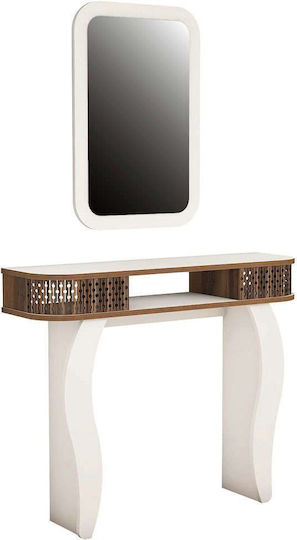 Damla Κονσόλα Ξύλινη με Καθρέπτη White-walnut Μ105xΠ30xΥ85εκ. Damla Κονσόλα Ξύλινη με Καθρέπτη White-walnut Μ105xΠ30xΥ85εκ.
