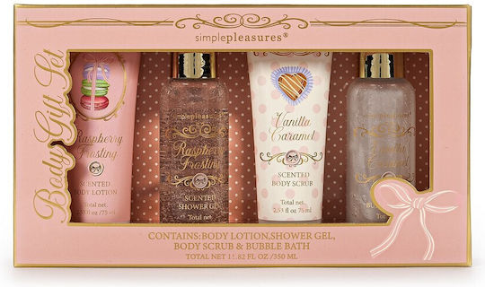 Tri-Coastal Design Sweet Pastels Skin Care Set for Moisturizing & Body Cleaning 4pcs