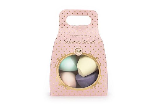 Tri-Coastal Design Make Up Brushes & Sponges Set for Foundation Sweet Pastels 4 Pieces