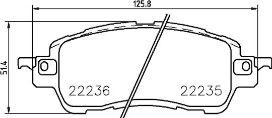 Brembo Front Brake Pad Set Mazda 2 1.5/1.5h 08.14 Height 51.0mm Width 126.0mm Thickness 15.0mm Wear Sensor Yes
