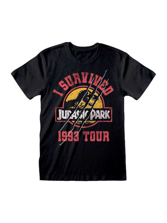 Heroes INC T-shirt Jurassic Park Μαύρο Βαμβακερό