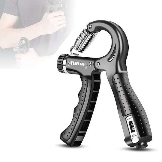 Hand Gripper Grey Adjustable Resistance Up to 60kg Counter Cx-31b Black