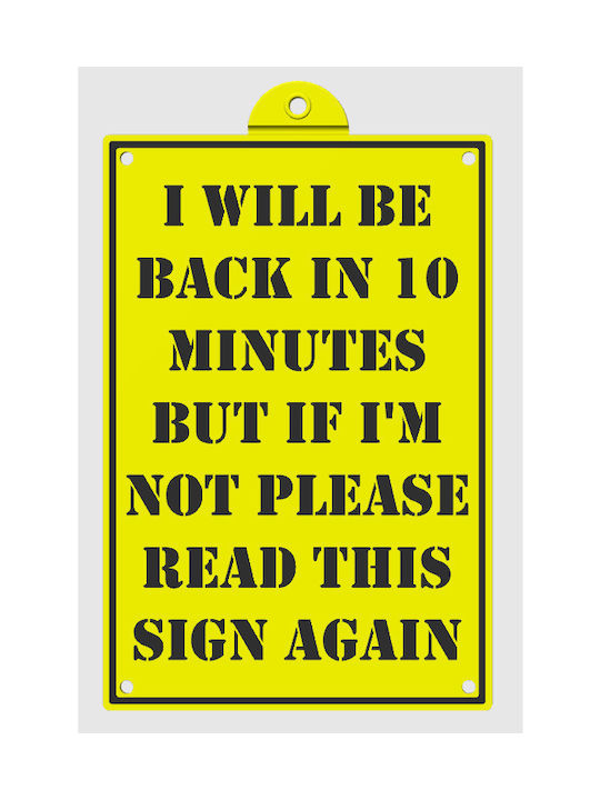 3D Art Shop 3D Decorative Sign Handmade Yellow Made of Plastic 18.5x5x11.5cm