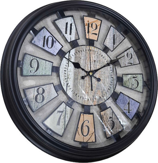Wall Clock Plastic Black Ø43cm
