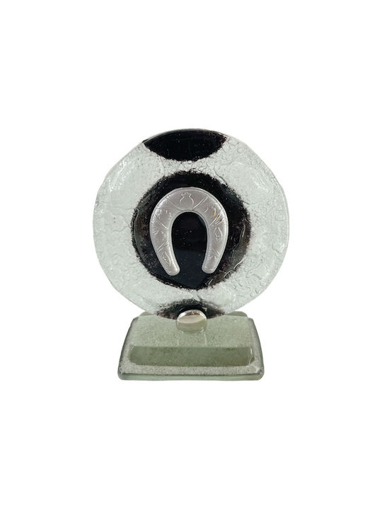Marhome Tabletop Lucky Charm Horseshoe Silver made of Glass 12cm 1pcs