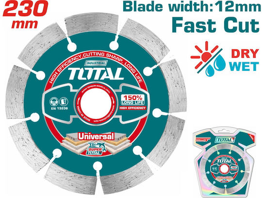 Total Δίσκος Κοπής Δομικών Υλικών 230mm