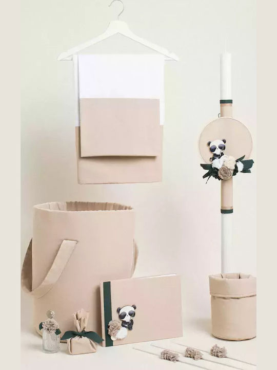 Handmade Baptism Set for Girl Panda Theme Hoop 11pcs 331920 Ntampoudis Ntm-331920