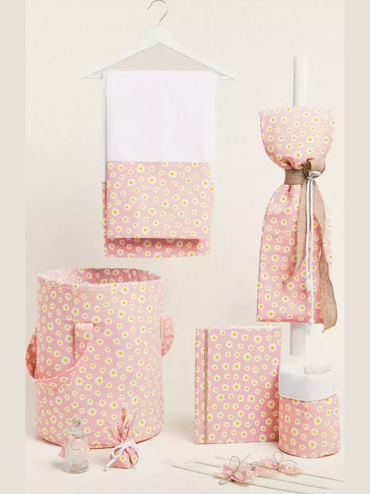 Handmade Baptism Set for Girls Theme Pastel Daisies 11pcs 331213 Ntampoudis Ntm-331213