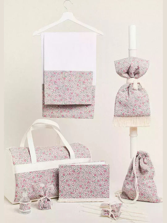 Set de Botez Handmade pentru Fetiță Temă Margarete Roz 11 piese 331078 Ntampoudis Ntm-331078