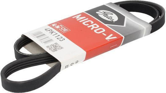 Gates Multi-v-belt Transmission Belt 4pk1123 Chrysler Length 1123 Mm Width 14.2 Mm 4 Ribs Black