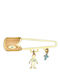 Ioannis Kosmima Child Safety Pin made of Gold 9K with Cross for Boy