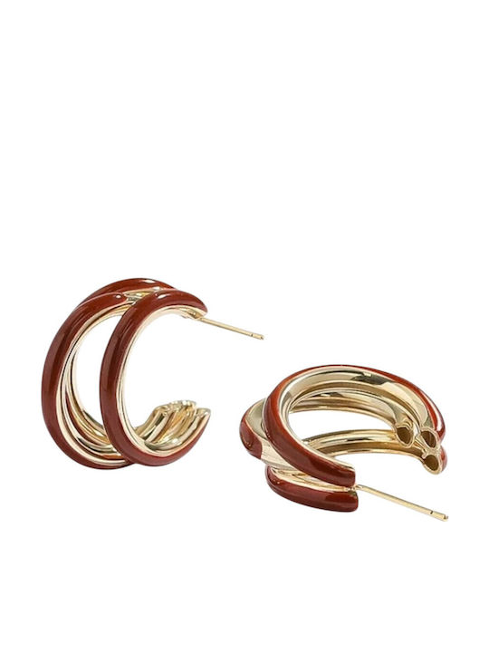 Σκουλαρίκια Αυτιών Τριπλοί Κρίκοι Burgundy Red 18 Mm Σκουλαρίκια Αυτιών Τριπλοί Κρίκοι Burgundy Red 18 Mm