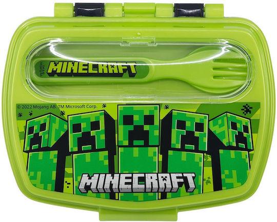 Stor Minecraft Πλαστικό Παιδικό Δοχείο Φαγητού Minecraft Πράσινο