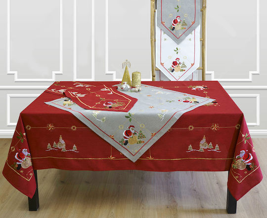 Ilis Home Christmas Tablecloth Red L220xW160cm.