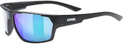 Uvex Sportstyle 233 P Sunglasses Μαύρα with Acetate Frame & Blue Lens