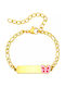 Children's Identity Bracelet Hypoallergenic Steel 316l Gold Bode 03115