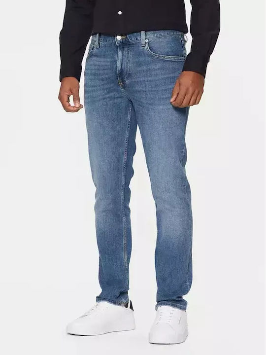 Denton Men's Elastic Jeans Pants With Regular Straight Fit Light Blue