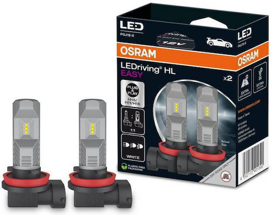 LED крушки H8 H11 H16 Osram Ledriving HL Easy 12 волта 8 вата 720 лумена 6500K 2 броя