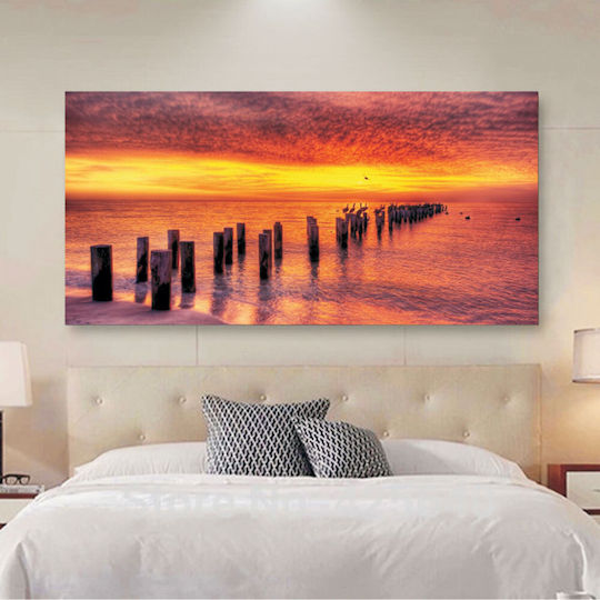 Πίνακας Καμβά Δειλινό Δίπλα Στη Θάλασσα 120cm X 60cm