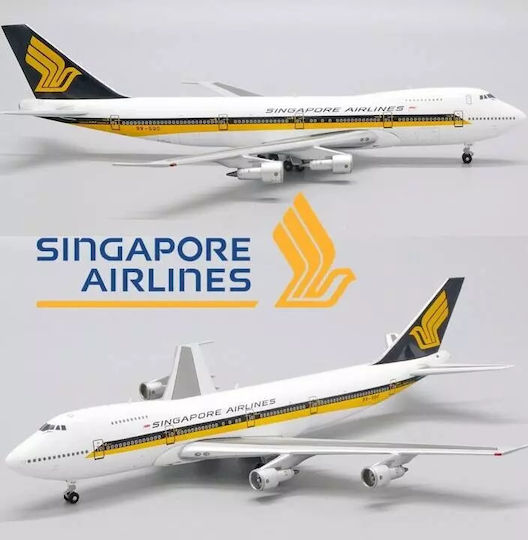 Ready-Made Metal Airplane Model Scale 1/400 JC Wings EW4742002 Boeing 747-200 Singapore Airlines