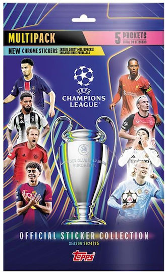 Topps 2024-25 Uefa Champions League Αυτοκόλλητα Multipack 30 Αυτοκόλλητα