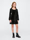Kinderkleid Langärmelig Samt Black